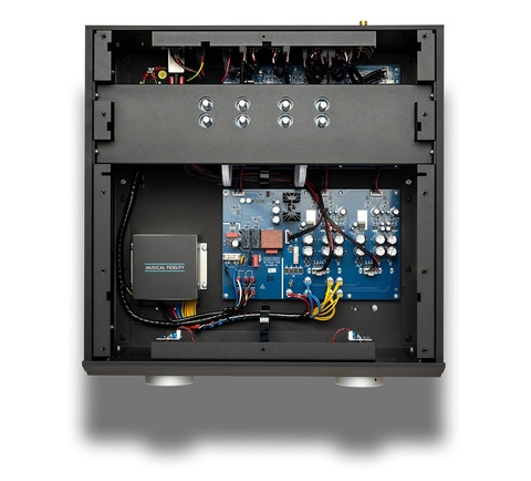 Musical Fidelity NuVista Vinyl 2 Phono Stage Top view lid off